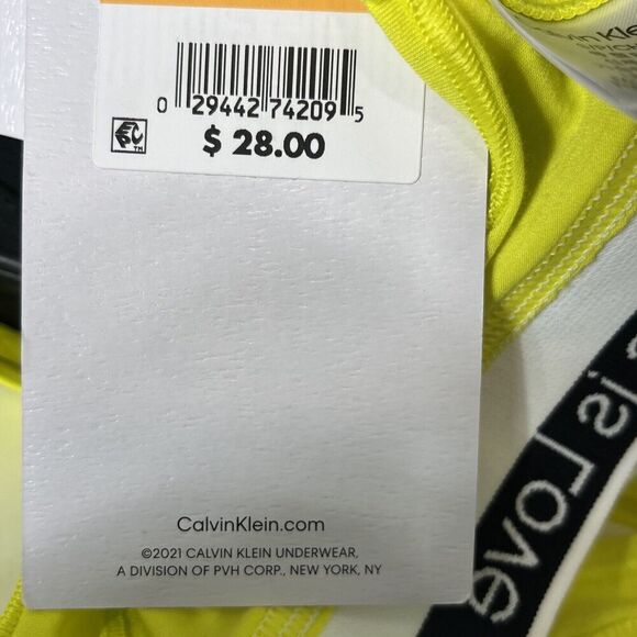 Calvin Klein Underwear Series Unlined Bralette Yellow White Size Small NWT - Picture 9 of 9